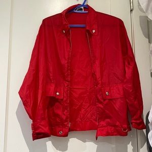 Vintage red nylon water repellent jacket